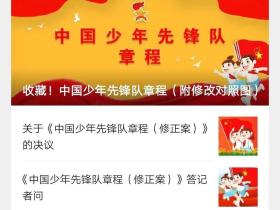 一起学习新《队章》(1)——第八次全国少代会学习笔记(四)